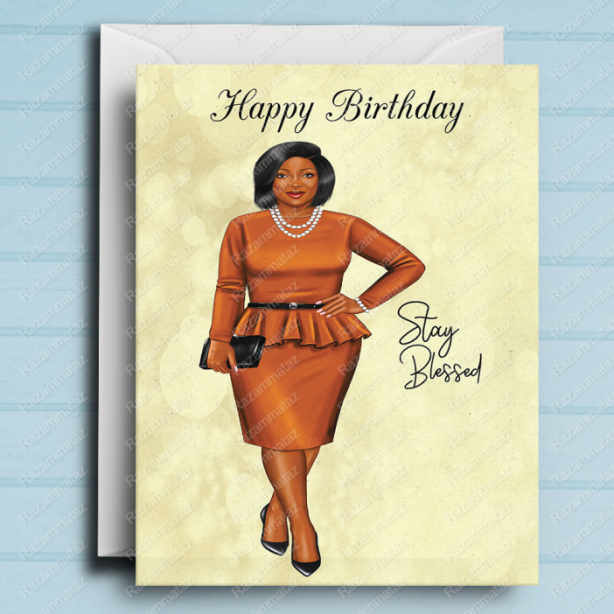 Black Woman Birthday Card F